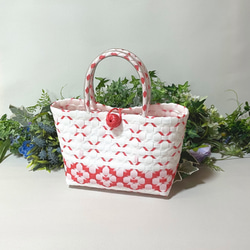 ppバンド製 かごバッグ 水に強くて丈夫 小さめ S サイズ スパバッグ お