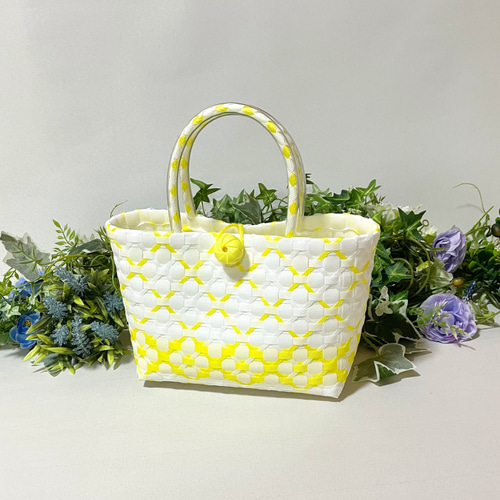 ppバンド製 かごバッグ 水に強くて丈夫 小さめ S サイズ スパバッグ お