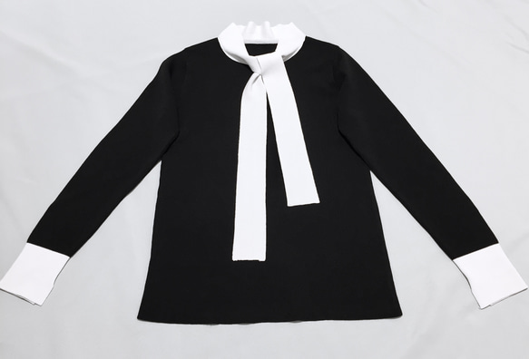 2024新年福袋「Creema Limited」緞帶毛衣➕條紋百褶裙➕共2件SM尺寸超值套裝 第7張的照片