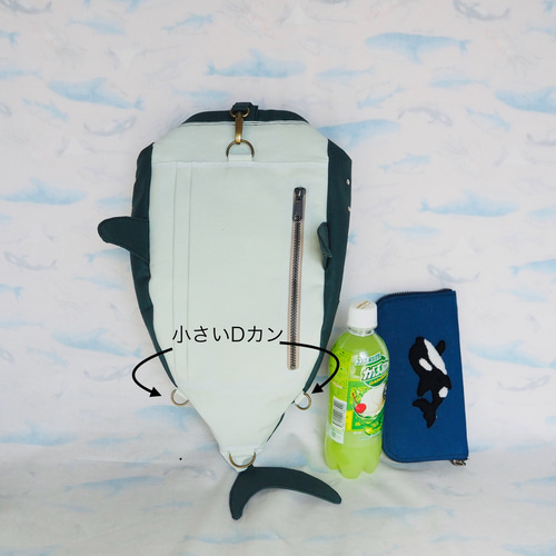 ジンベイザメ様オーダー　寝袋型+リュック用肩紐付き　一輪車カバーNo.290 ジンベイザメ様オーダー 寝袋型+リュック用肩紐付き 一輪車
