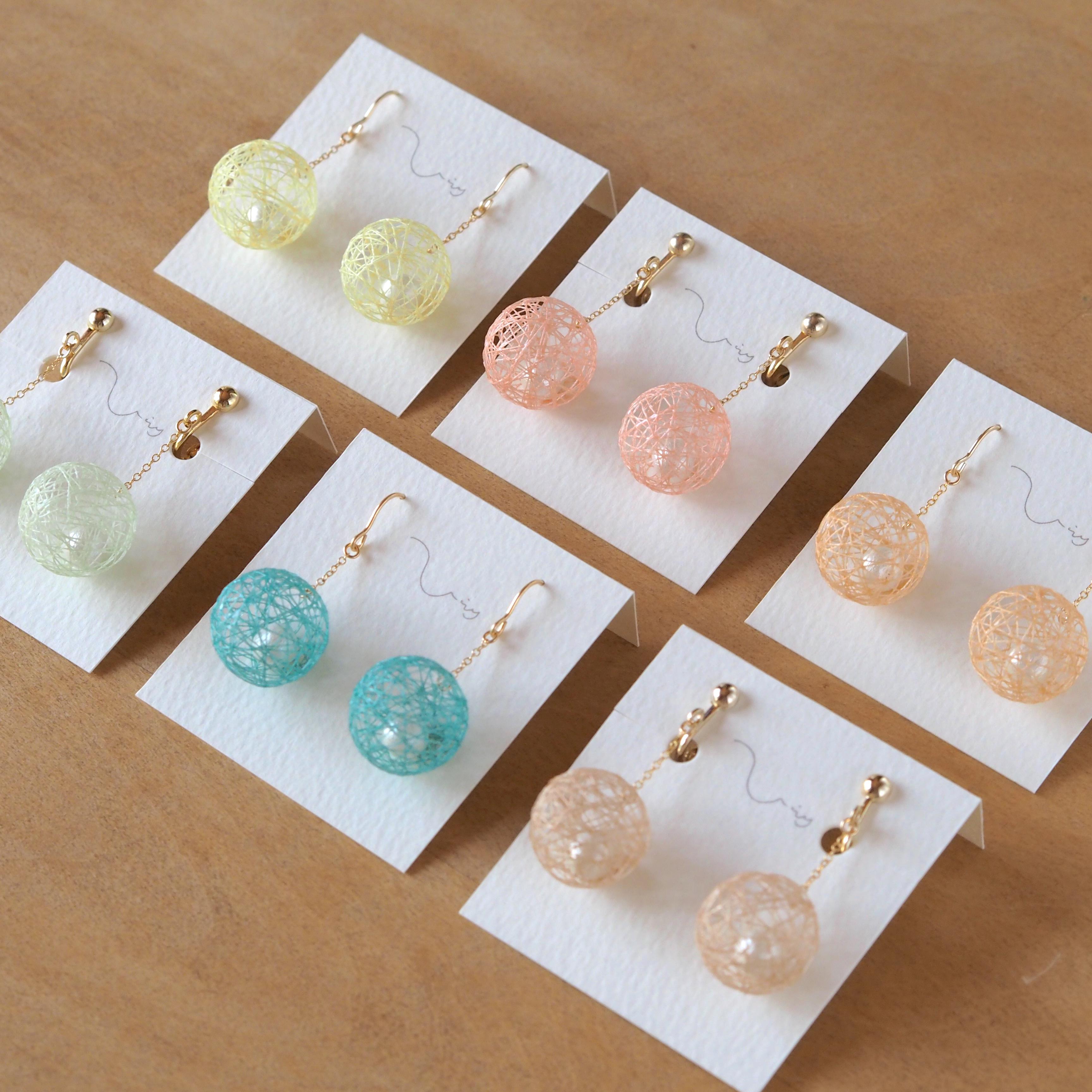 [春限定]まゆだまピアス／イヤリング・春色シリーズ[アレルギー対応]