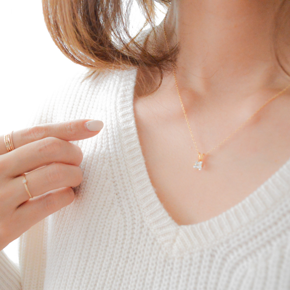 【送料無料】14kgf White Topaz Necklace