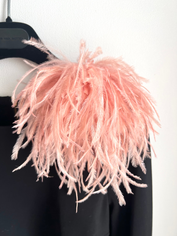 オーストリッチ　フェザーコサージュ オーストリッチ フェザーコサージュ ピンク コサージュ hanaki 通販