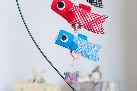 【鯉のぼり・1品限定】吊るし飾り・男の子の節句-京都の縫製師が手縫いしました 7枚目の画像