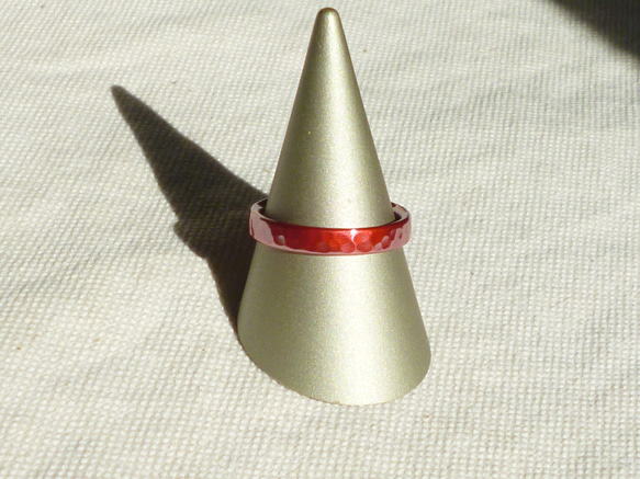 指輪　(21号)　緋銅　銅 (R5033)　鎚目付き 4枚目の画像