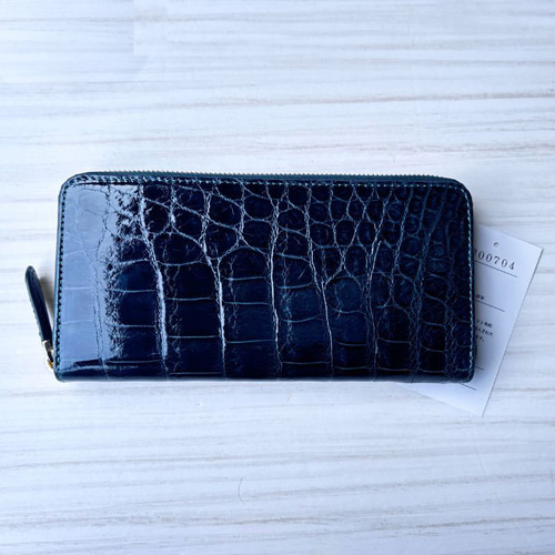 クロコダイル 財布 ダークグリーン No704 シャイニングクロコ
