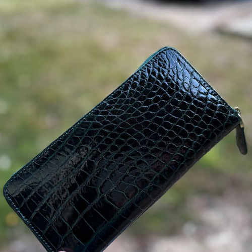 クロコダイル 財布 ダークグリーン No707 シャイニングクロコ
