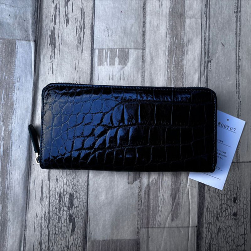 クロコダイル 財布 ダークグリーン No707 シャイニングクロコ