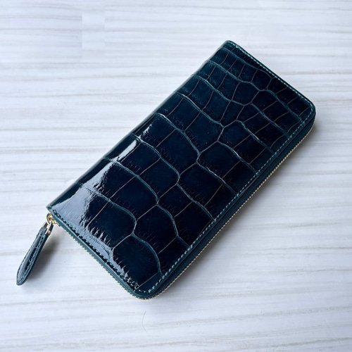クロコダイル 財布 ダークグリーン No704 シャイニングクロコ