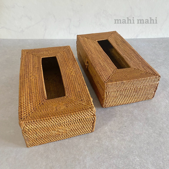 ロングセラー☆生活感を消してくれる♪ティッシュケース　ナチュラルインテリア　収納ケース　ハンドメイド　バスケット　かご 14枚目の画像