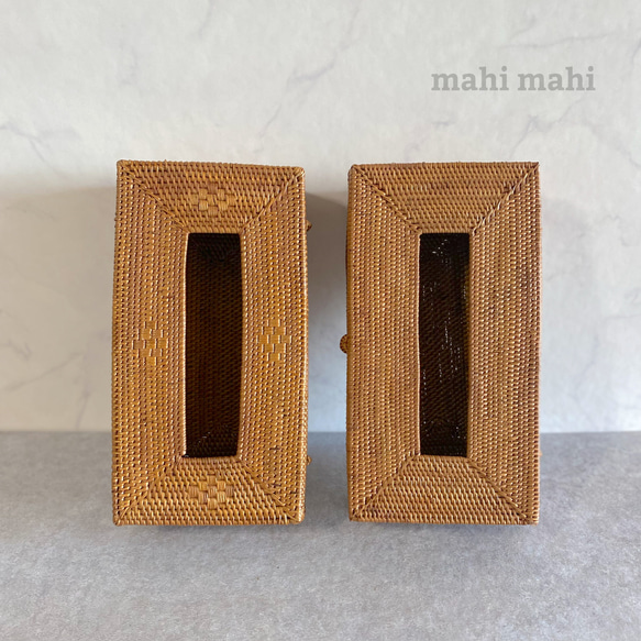 ロングセラー☆生活感を消してくれる♪ティッシュケース　ナチュラルインテリア　収納ケース　ハンドメイド　バスケット　かご 15枚目の画像