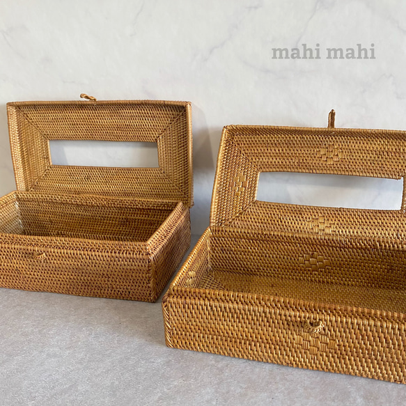 ロングセラー☆生活感を消してくれる♪ティッシュケース　ナチュラルインテリア　収納ケース　ハンドメイド　バスケット　かご 7枚目の画像