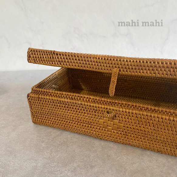 ロングセラー☆生活感を消してくれる♪ティッシュケース　ナチュラルインテリア　収納ケース　ハンドメイド　バスケット　かご 8枚目の画像