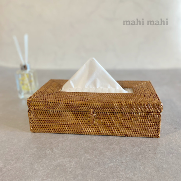 ロングセラー☆生活感を消してくれる♪ティッシュケース　ナチュラルインテリア　収納ケース　ハンドメイド　バスケット　かご 9枚目の画像