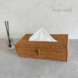 ロングセラー☆生活感を消してくれる♪ティッシュケース　ナチュラルインテリア　収納ケース　ハンドメイド　バスケット　かご 2枚目の画像