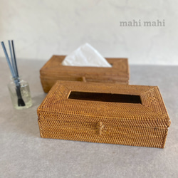 ロングセラー☆生活感を消してくれる♪ティッシュケース　ナチュラルインテリア　収納ケース　ハンドメイド　バスケット　かご 13枚目の画像