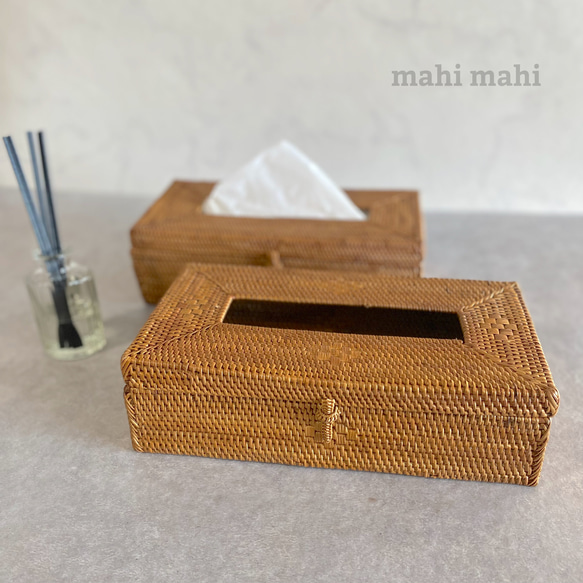 ロングセラー☆生活感を消してくれる♪ティッシュケース　ナチュラルインテリア　収納ケース　ハンドメイド　バスケット　かご 13枚目の画像