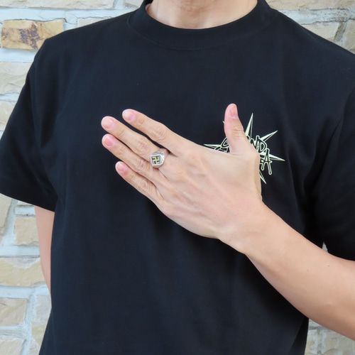 卍リング 指輪 シルバー925 × 真鍮 【刻印無料】 卍 まんじ マンジ