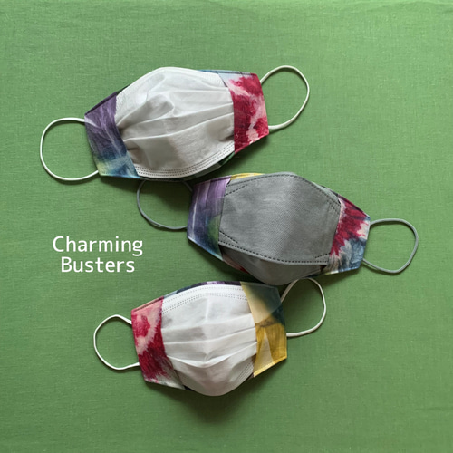 不織布マスクが見えるカバー タイダイ 普通サイズ 小さめサイズ3D立体  