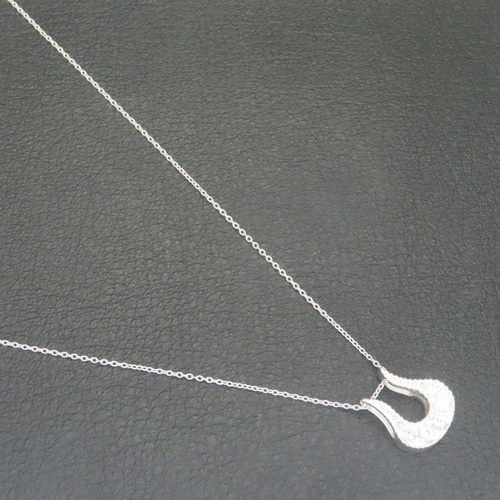 Silver925 馬蹄チェーンネックレス 刻印入り ユニセックス 55cm