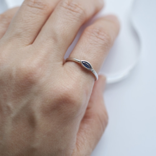 サファイア　リング　マーキス　silver925 指輪 ブルーサファイア マーキスカット0.949ct シルバーSV925リング