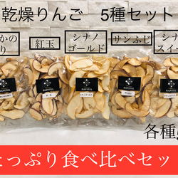 【砂糖不使用ドライフルーツ】国産乾燥りんご50ｇ5種 1枚目の画像