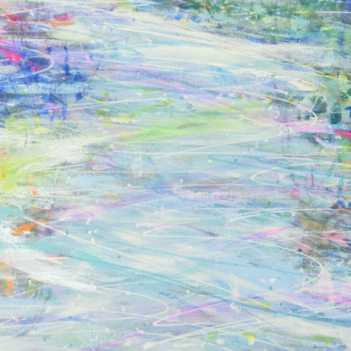 彩原画「水に映る記憶」B3 額サイズ45×62㎝ 抽象画 パワーアート