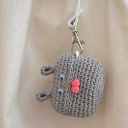 灰兔 AirPods Pro 保護套 | Amigurumi 帶矽膠保護套 第4張的照片