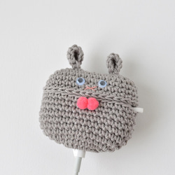 灰兔 AirPods Pro 保護套 | Amigurumi 帶矽膠保護套 第3張的照片