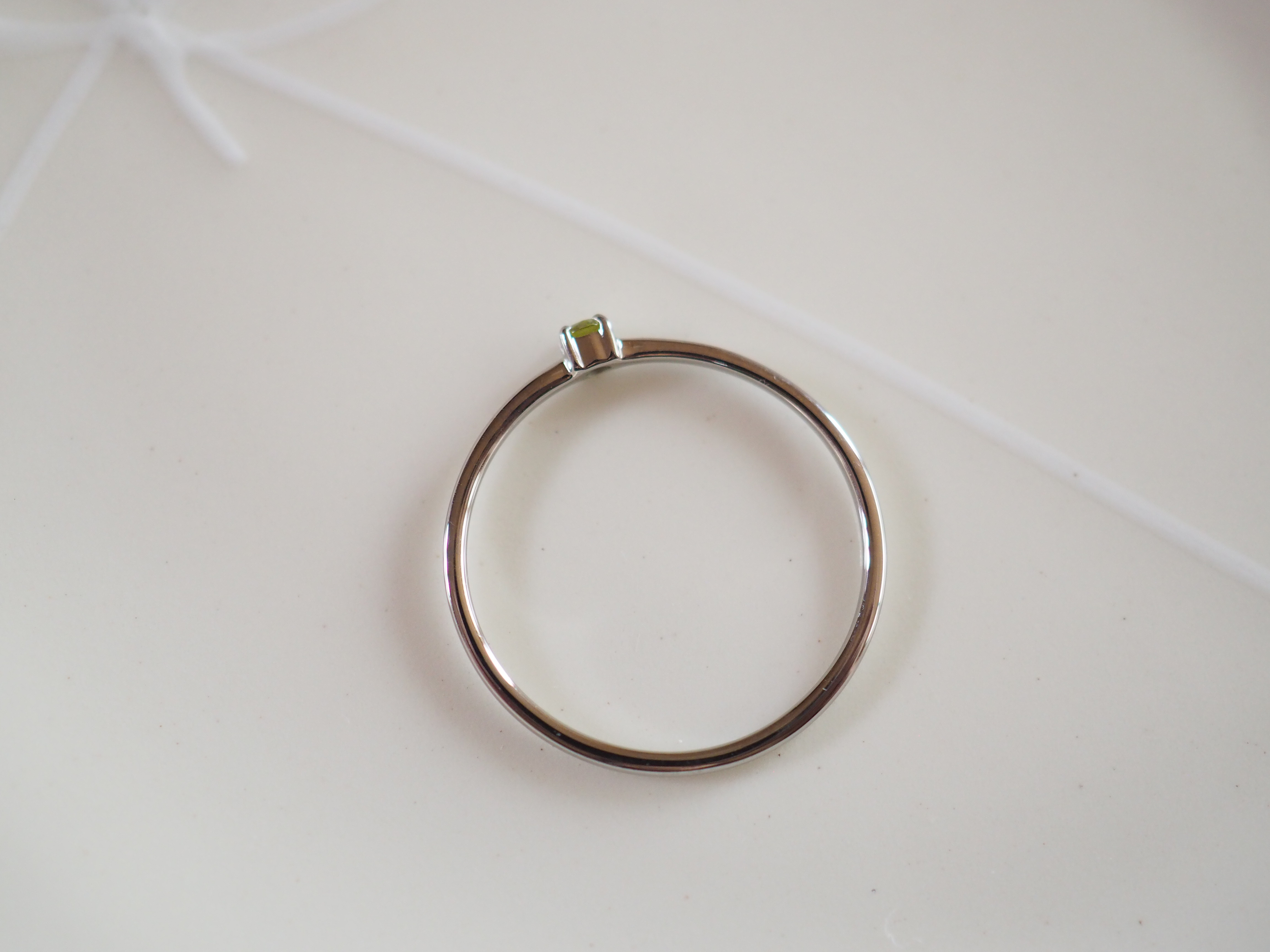 【選べる誕生石】  細いプラチナリング　 細いリング　天然石　 シンプルリング