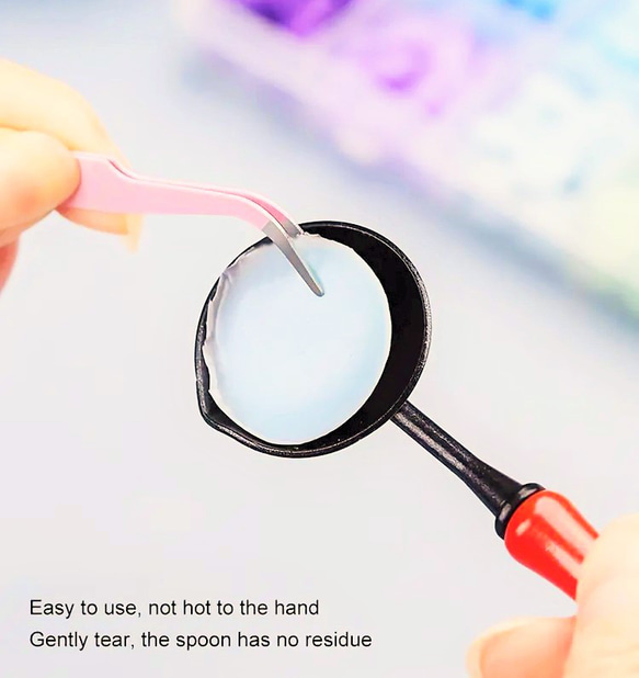 【紫】木製ハンドルスプーン　簡単にクリーンアップ焦げ付き防止スプーン 3枚目の画像