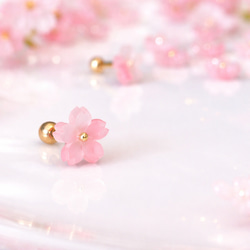 春支度 桜 サクラ ピンク ボディピアス 14G 16G 18G お花見 春 軟骨
