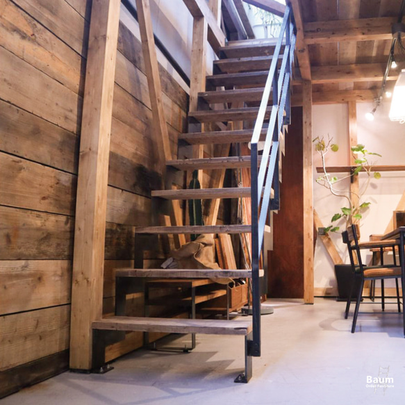 [Iron Stairs ＆ Iron Handrail]アイアン階段 日本製 アイアン手摺 スケルトン階段 -159- 6枚目の画像