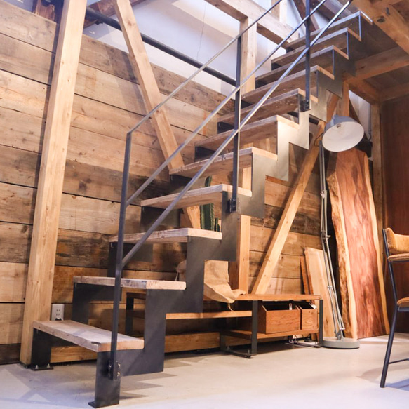 [Iron Stairs ＆ Iron Handrail]アイアン階段 日本製 アイアン手摺 スケルトン階段 -159- 5枚目の画像
