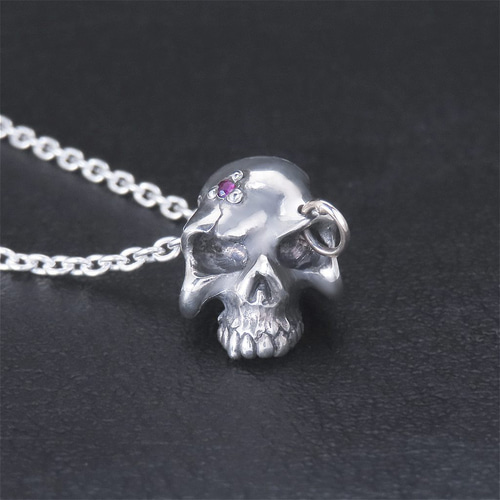 スカルネックレス シルバー925 【刻印無料】 スカル 骸骨 ドクロ 髑髏