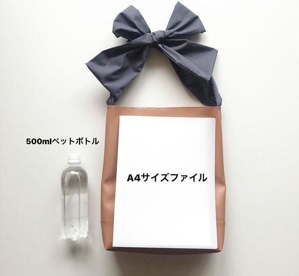 【sold out】《3way》ribbon tote bag （eco-leather écru） 11枚目の画像