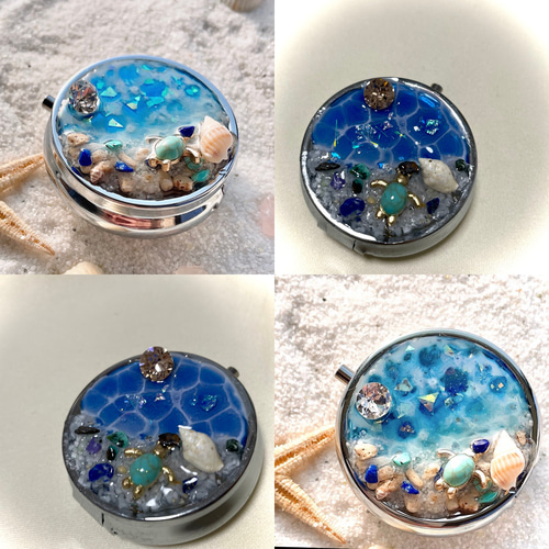 海からのプレゼント Beachピルケース スワロフスキー 幸運を引き寄せる 