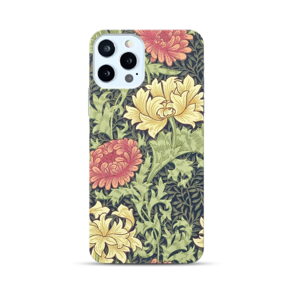 【モリス柄最多の品揃え　高精細画像使用】iPhoneケース　ウィリアム・モリス  chrysanthemum 4枚目の画像