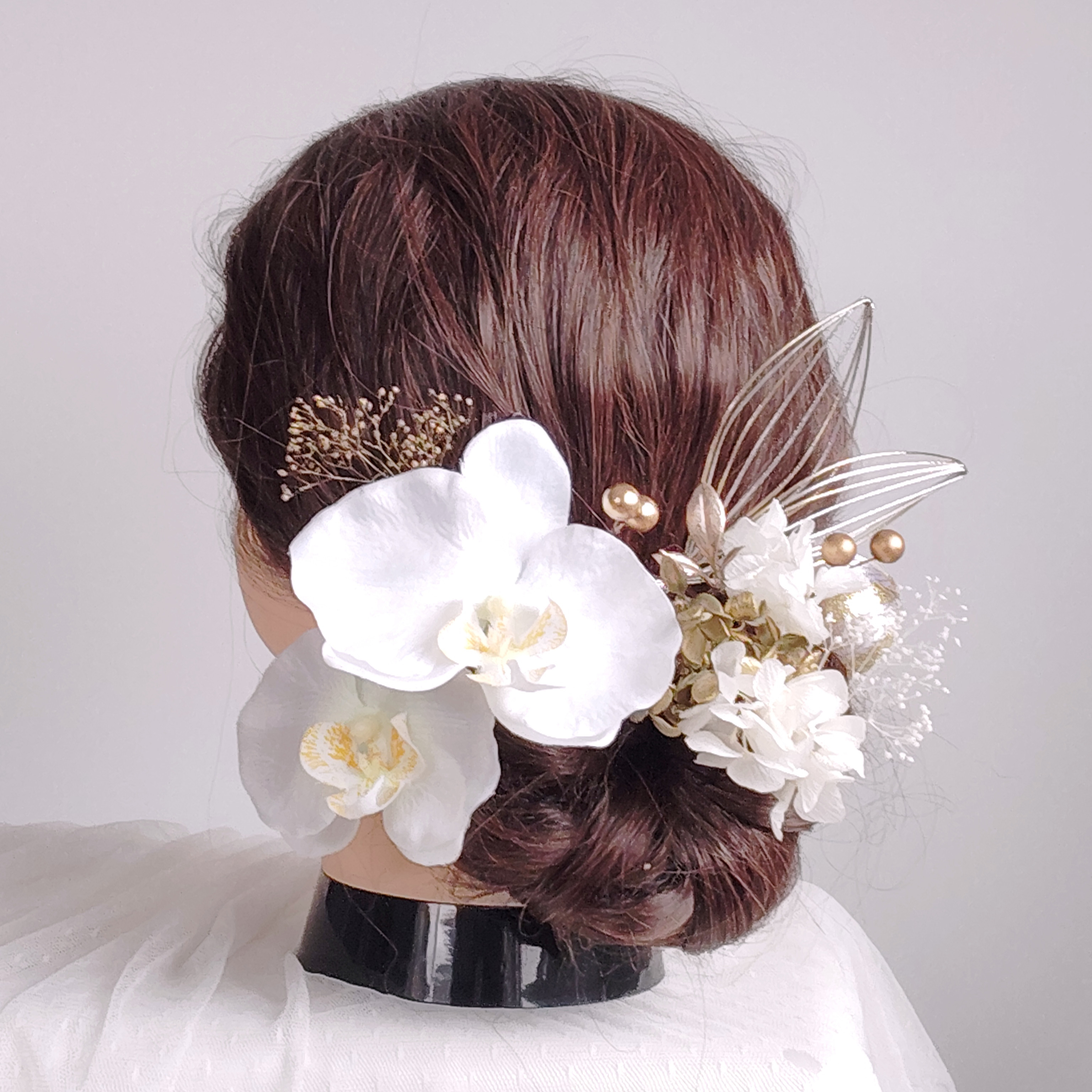 胡蝶蘭の髪飾り　白無垢　 水引 　髪飾り　 ヘッドドレス　 ヘアアクセサリー　前撮り　ウェディング　 結婚式 　卒業式