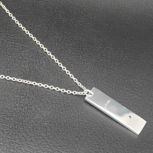 クロスプレートネックレス シルバー925 【刻印無料】 十字架