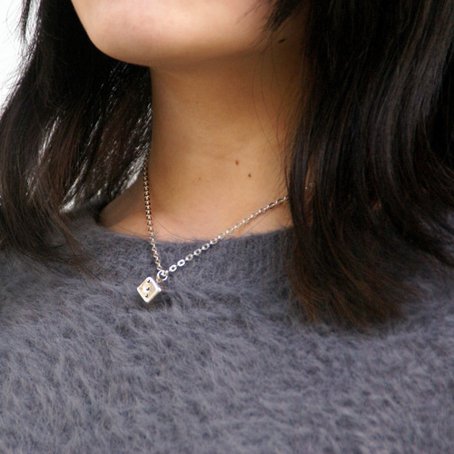 ハートサイコロネックレス M シルバー925 【刻印無料】 ハート