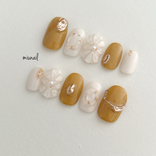 ネイルチップ ニュアンスネイル 花 フラワー フルオーダーネイル オーダーネイル ニュアンス あじさい ネイルチップ 紫色 ぷっくりフラワー 3D