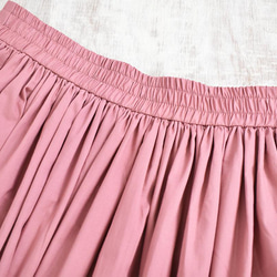 【再販】大人のふんわりギャザーロングスカート　ピンク 6枚目の画像