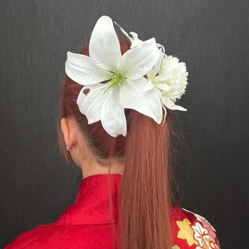 成人式 髪飾り 振袖 百合 卒業式 袴 花嫁髪飾り 結婚式 百合 大輪 結婚式 成人式 卒業式 袴 白無垢 振袖 髪飾り ヘッド