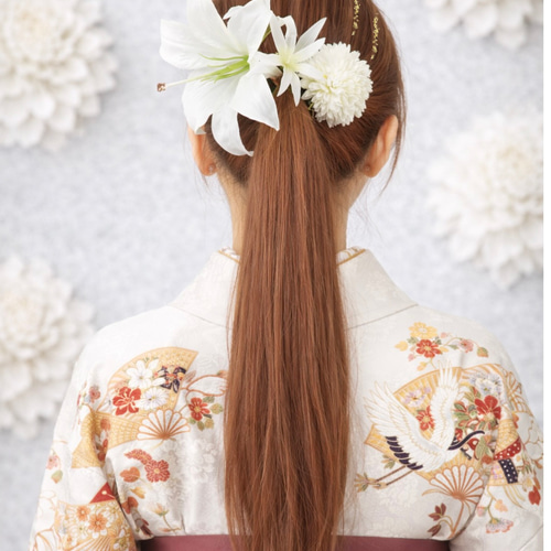 ゆずLove様 追加 ヘッドドレス Fluffy White P 髪飾り 振袖 かわいい大きめオリジナルヘッドドレス 髪飾り通販(派手目立つ) ピンク