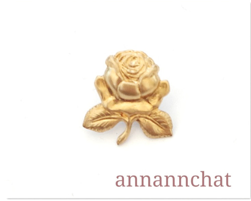 ビンテージ 薔薇 ばら 真鍮 ピンブローチ】花 ブローチ annanncat 通販