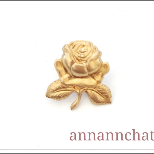 ビンテージ 薔薇 ばら 真鍮 ピンブローチ】花 ブローチ annanncat 通販