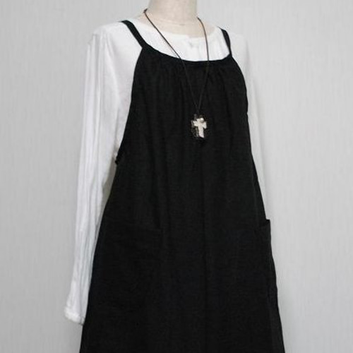 ☆受注製作☆ワンピース エプロンワンピース リネン100