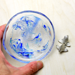 銀舞皿香立　金魚(青） 4枚目の画像
