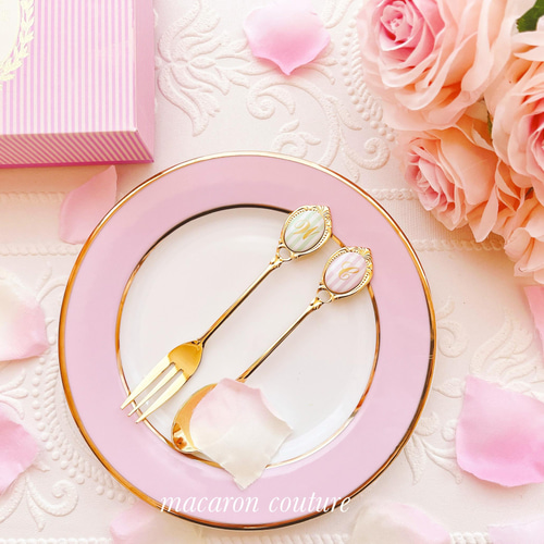 イニシャル入りスプーンorフォーク 1本〜 シルバーorゴールド メタル5